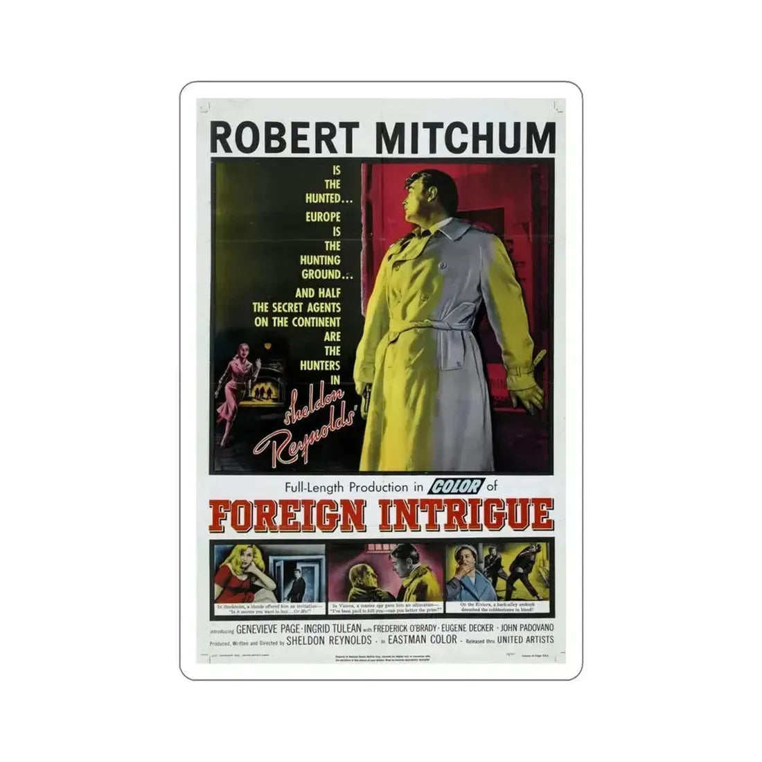 Foreign Intrigue 1956 Movie Poster STICKER Vinyl Die-Cut Decal - The Sticker Space