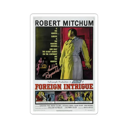 Foreign Intrigue 1956 Movie Poster - STICKER Vinyl Kiss-Cut Decal 3 Inch White - The Sticker Space