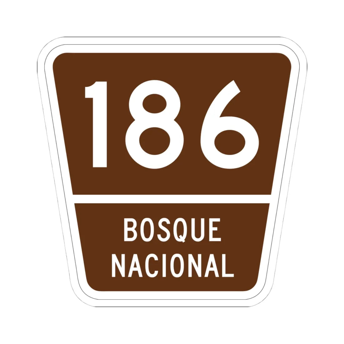 Forest Route 186 Puerto Rico (Puerto Rico) (Road Sign) STICKER Vinyl Kiss-Cut Decal 4 Inch White - The Sticker Space
