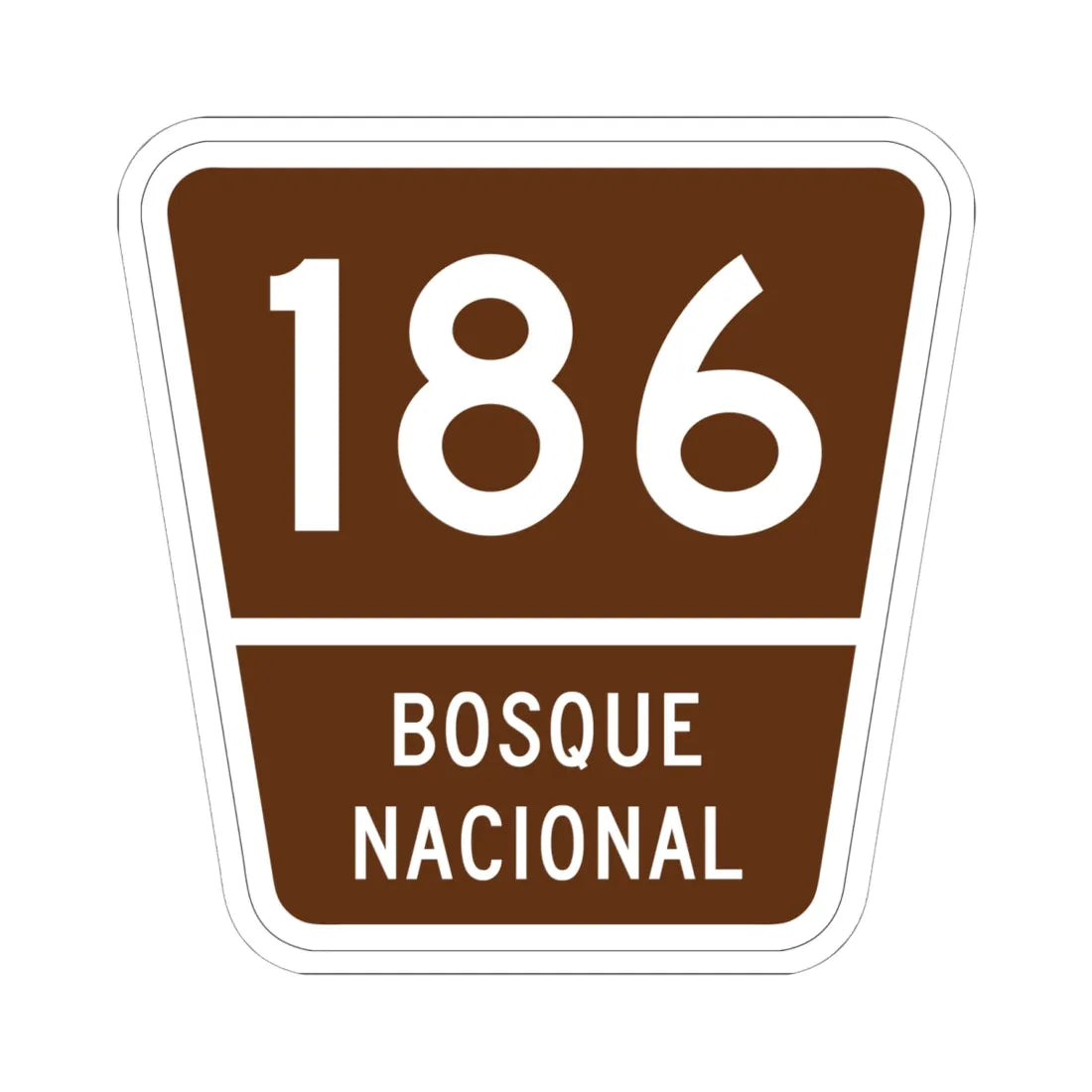Forest Route 186 Puerto Rico (Puerto Rico) (Road Sign) STICKER Vinyl Kiss-Cut Decal 6 Inch White - The Sticker Space