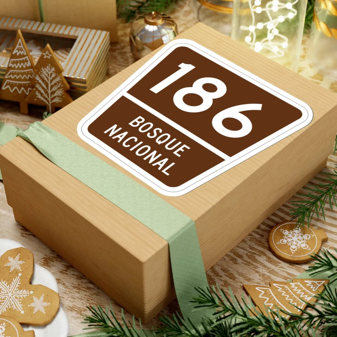 Forest Route 186 Puerto Rico (Puerto Rico) (Road Sign) STICKER Vinyl Kiss-Cut Decal - The Sticker Space