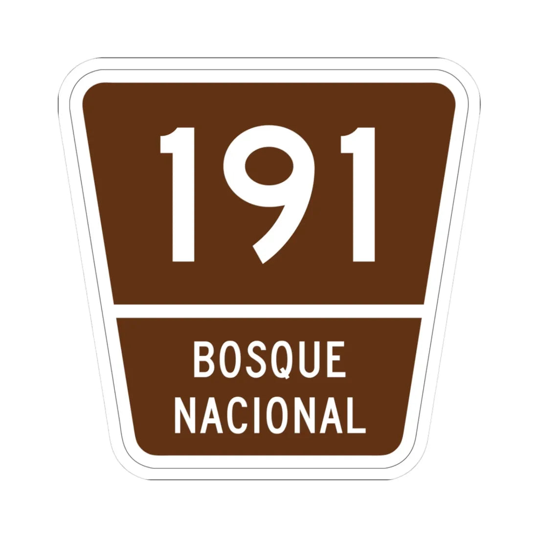 Forest Route 191 Puerto Rico (Puerto Rico) (Road Sign) STICKER Vinyl Kiss-Cut Decal 3 Inch White - The Sticker Space