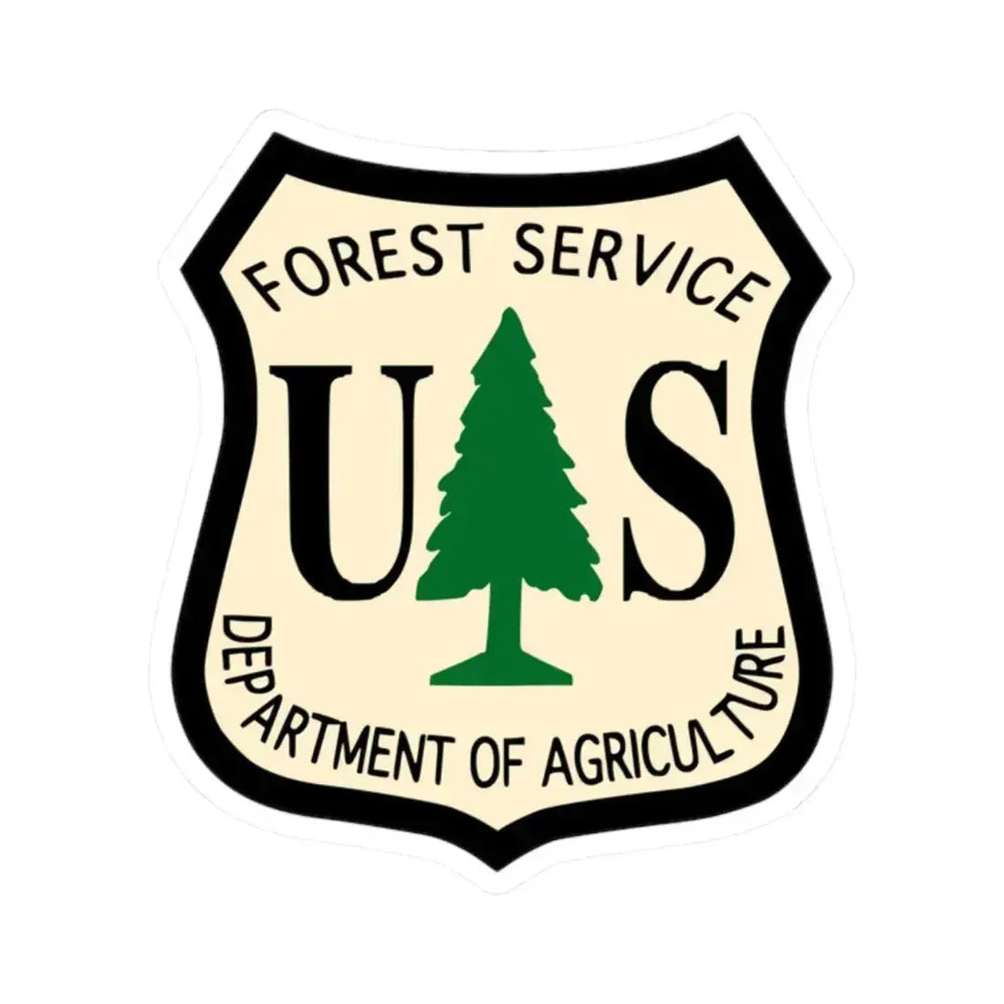 Forest Service Dept of Agriculture - STICKER Vinyl Kiss-Cut Decal 2 Inch White - The Sticker Space