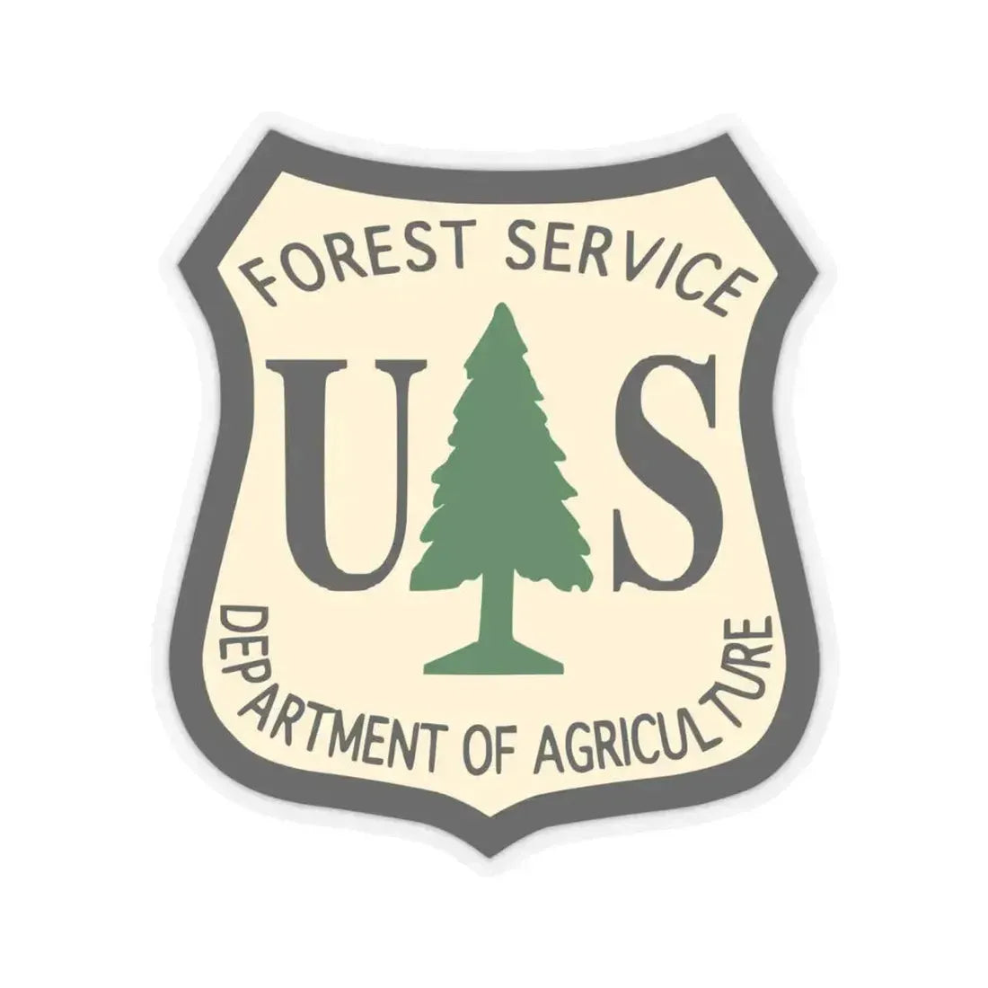 Forest Service Dept of Agriculture - STICKER Vinyl Kiss-Cut Decal 4 Inch Transparent - The Sticker Space