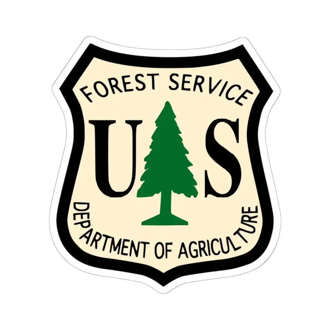 Forest Service Dept of Agriculture - STICKER Vinyl Kiss-Cut Decal 6 Inch White - The Sticker Space
