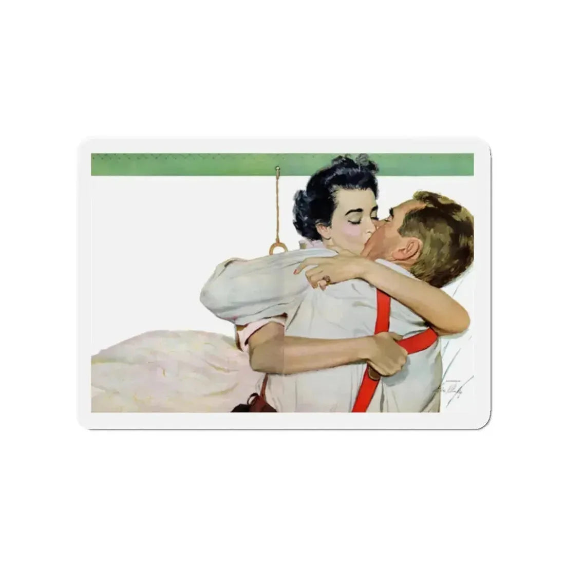 Forever Yours, McCall's, February 1953 (Magazine Illustration) Refrigerator Magnet 2 Inch Die-Cut - The Sticker Space