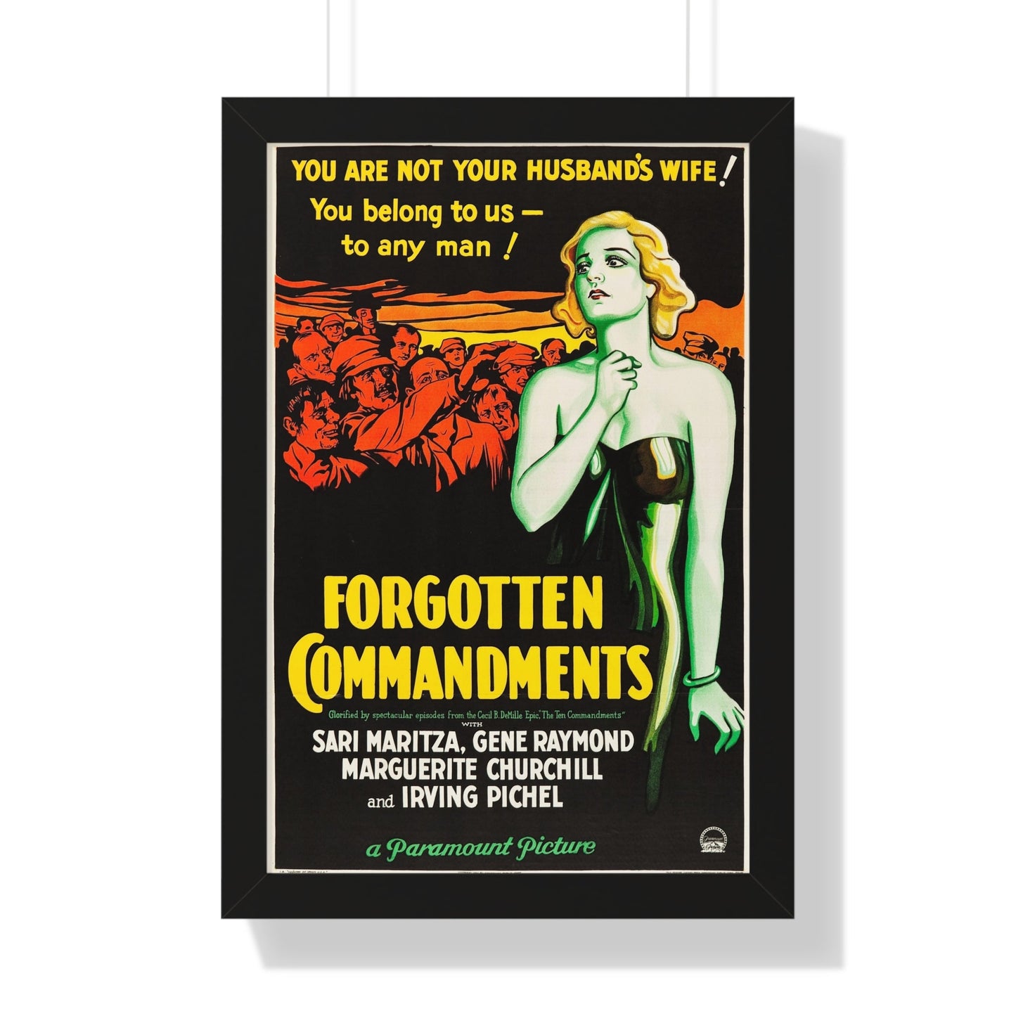 FORGOTTEN COMMANDMENTS 1932 - Framed Movie Poster-16″ x 24″-The Sticker Space