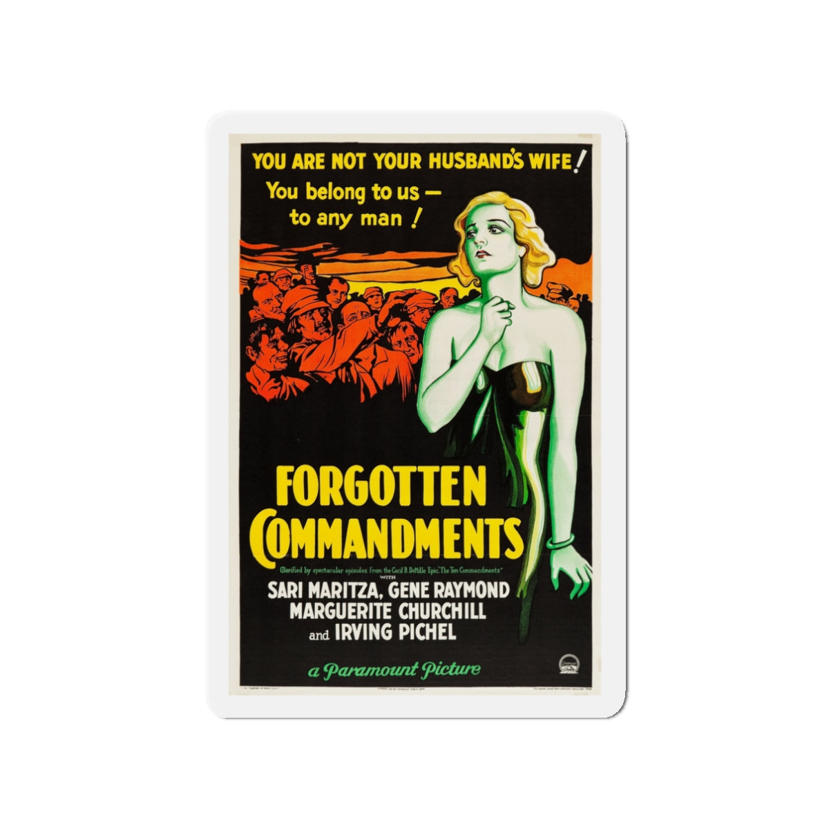 FORGOTTEN COMMANDMENTS 1932 Movie Poster - Die-Cut Magnet-3" x 3"-The Sticker Space