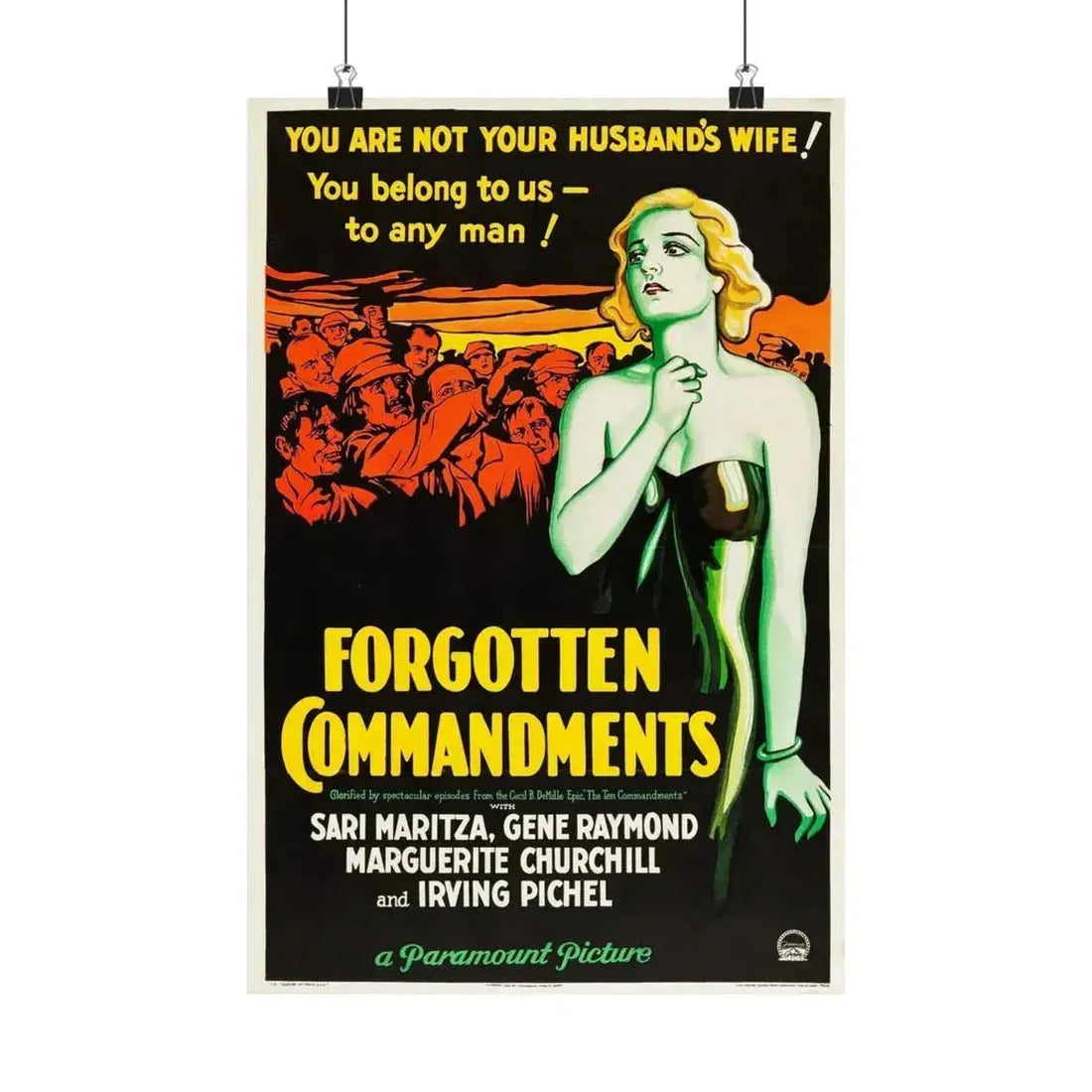 FORGOTTEN COMMANDMENTS 1932 - Paper Movie Poster - The Sticker Space