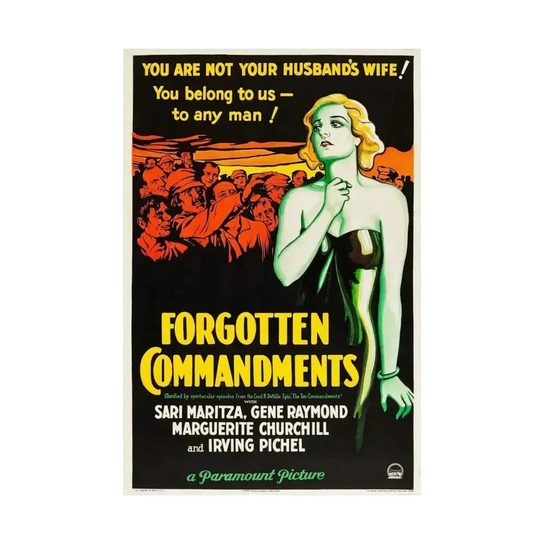 FORGOTTEN COMMANDMENTS 1932 - Paper Movie Poster - The Sticker Space