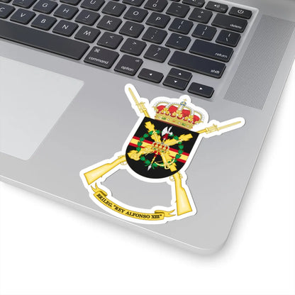 Former Coat of Arms of the 2nd Spanish Legion Brigade King Alfonso XIII Cross of Burgundy (Spain) (Coat of Arms) STICKER Vinyl Kiss-Cut Decal - The Sticker Space