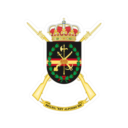 Former Coat of Arms of the 2nd Spanish Legion Brigade King Alfonso XIII (Spain) (Coat of Arms) STICKER Vinyl Kiss-Cut Decal 2 Inch White - The Sticker Space