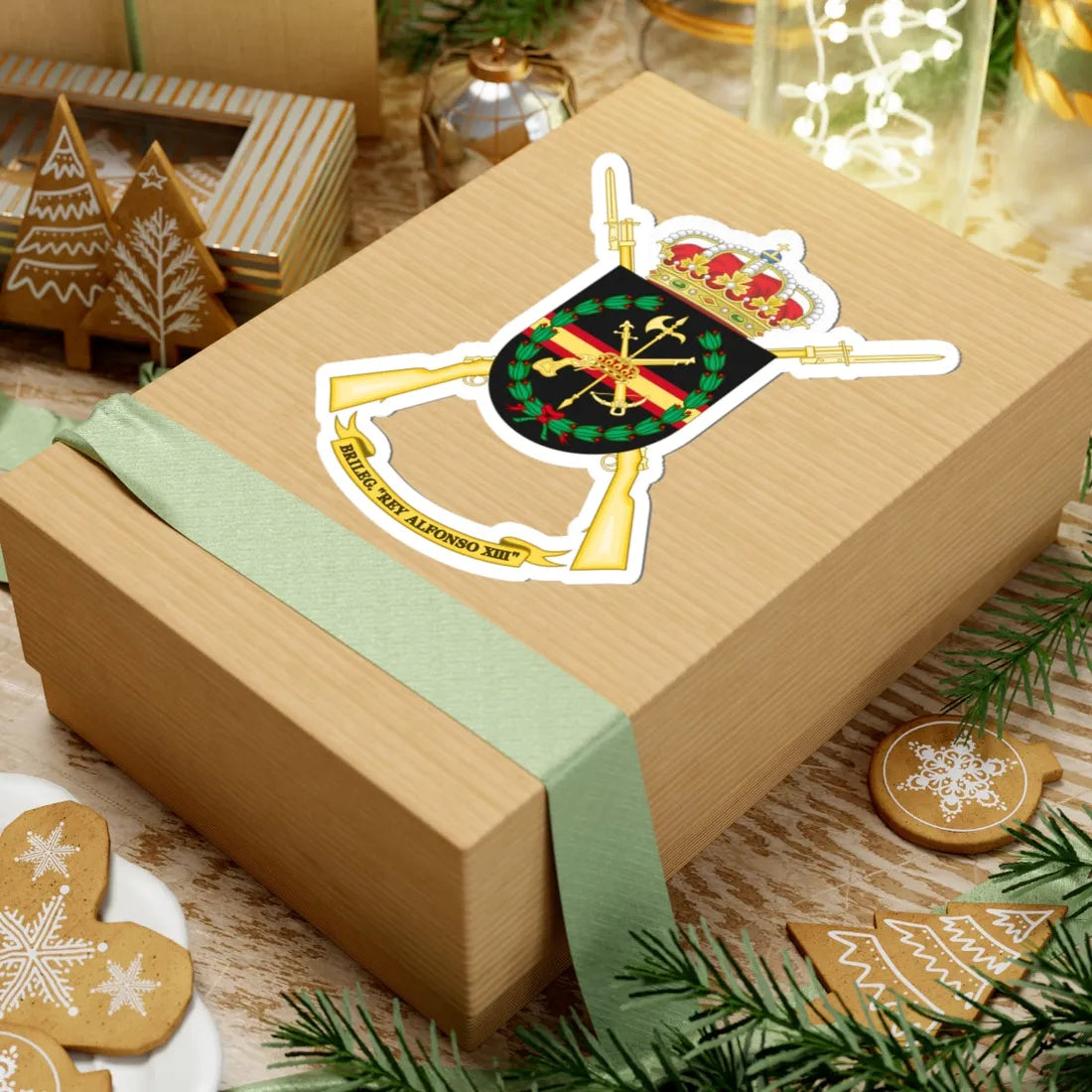 Former Coat of Arms of the 2nd Spanish Legion Brigade King Alfonso XIII (Spain) (Coat of Arms) STICKER Vinyl Kiss-Cut Decal - The Sticker Space