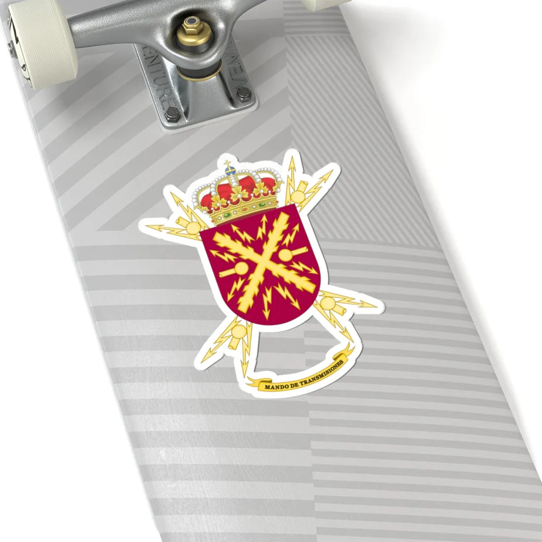 Former Coat of Arms of the Spanish Army Signals Command (Spain) (Coat of Arms) STICKER Vinyl Kiss-Cut Decal - The Sticker Space