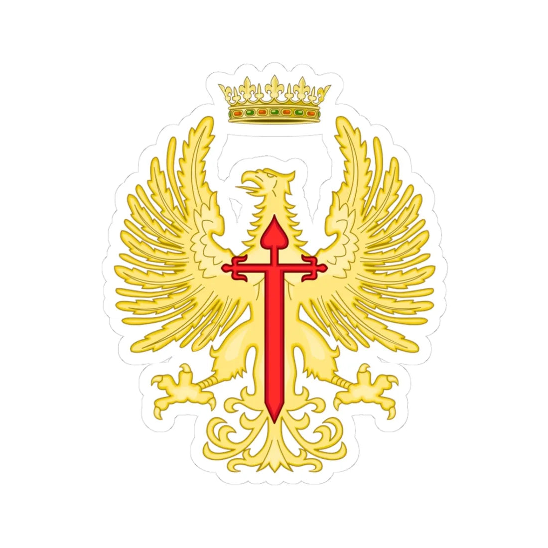 Former Emblem of the Spanish Army 1943-1975 (Spain) (Coat of Arms) STICKER Vinyl Kiss-Cut Decal 3 Inch White - The Sticker Space