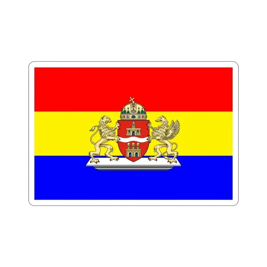 Former Flag of Budapest STICKER Vinyl Die-Cut Decal 3 Inch - The Sticker Space