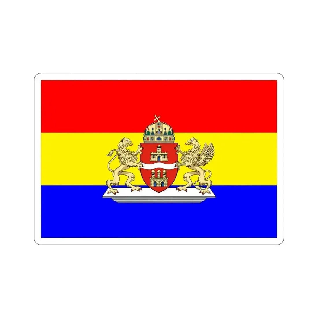 Former Flag of Budapest STICKER Vinyl Die-Cut Decal - The Sticker Space