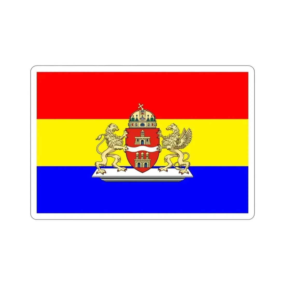Former Flag of Budapest STICKER Vinyl Die-Cut Decal - The Sticker Space
