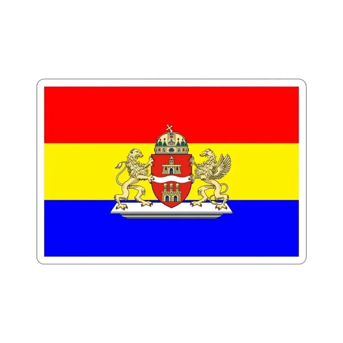 Former Flag of Budapest STICKER Vinyl Die-Cut Decal - The Sticker Space
