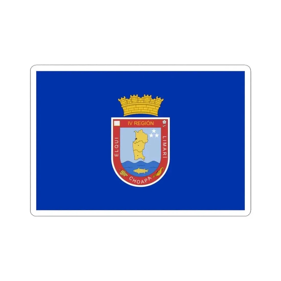 Former flag of Coquimbo Region Chile (Chile) STICKER Vinyl Kiss-Cut Decal 3 Inch White - The Sticker Space