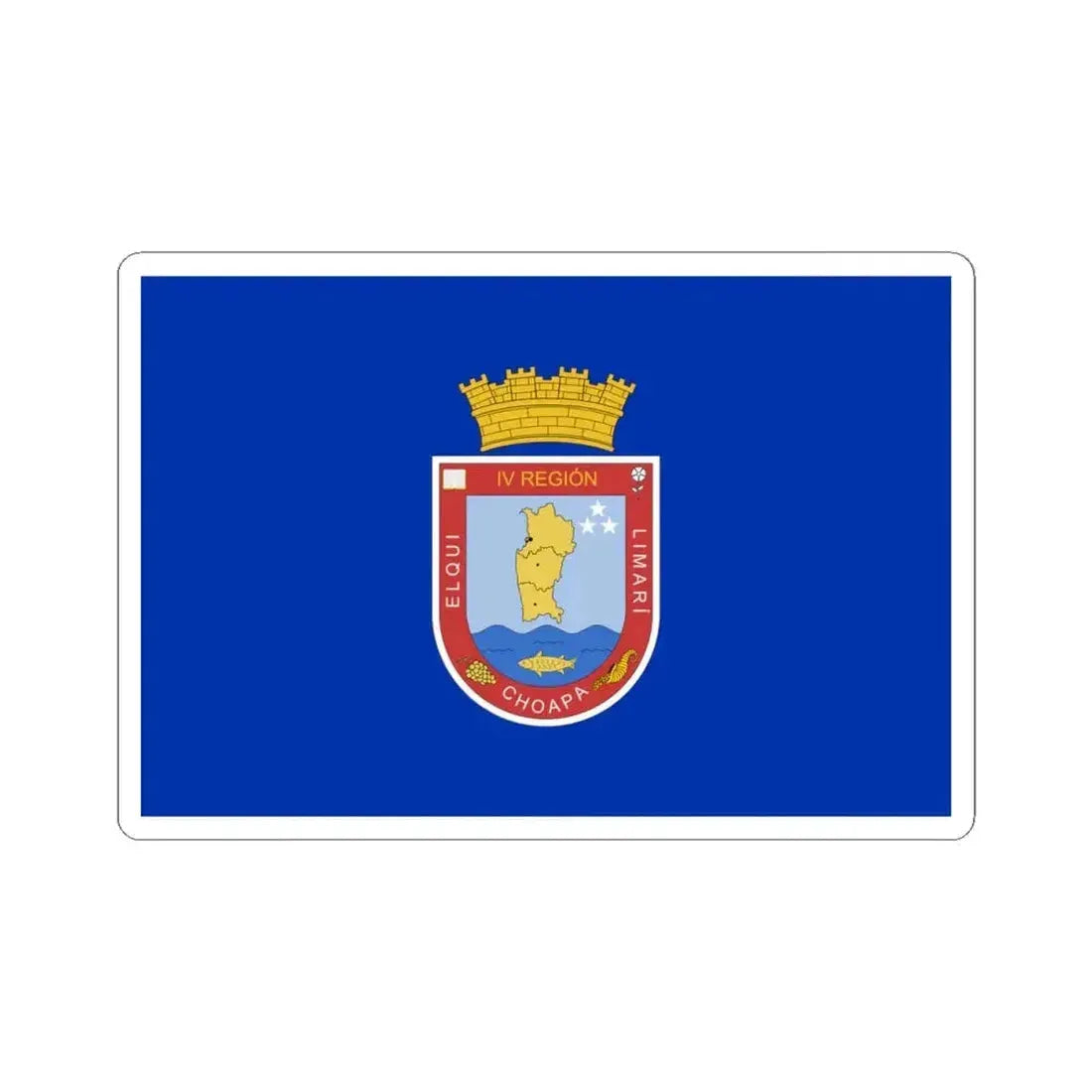 Former flag of Coquimbo Region Chile (Chile) STICKER Vinyl Kiss-Cut Decal 4 Inch White - The Sticker Space