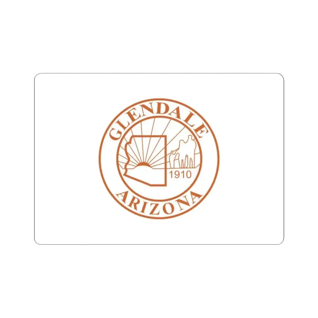 Former flag of Glendale Arizona (United States) STICKER Vinyl Kiss-Cut Decal 2 Inch White - The Sticker Space
