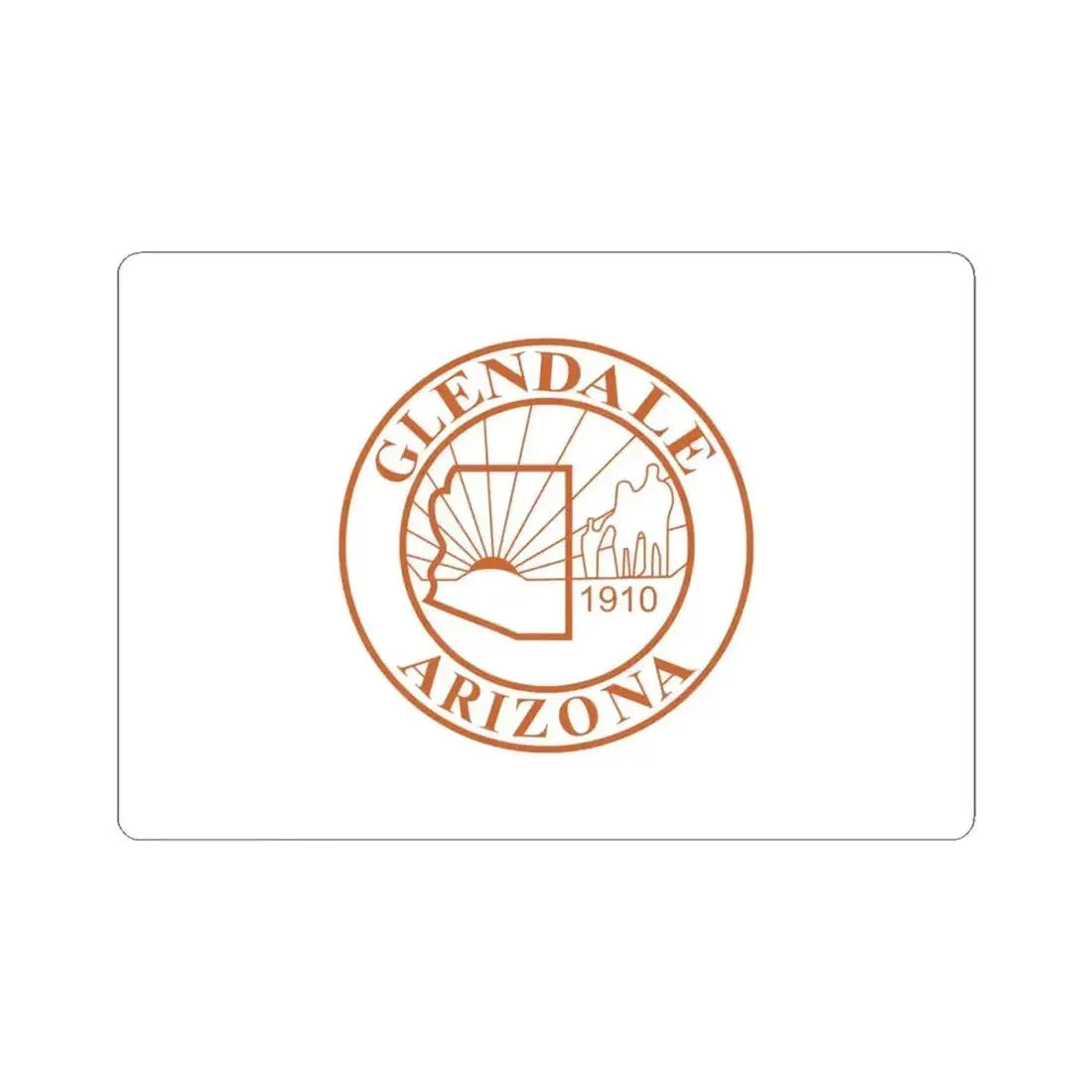 Former flag of Glendale Arizona (United States) STICKER Vinyl Kiss-Cut Decal 4 Inch White - The Sticker Space