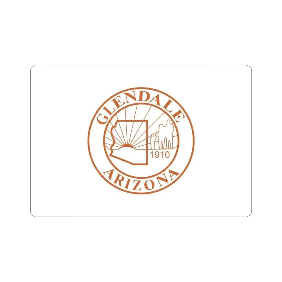 Former flag of Glendale Arizona (United States) STICKER Vinyl Kiss-Cut Decal 6 Inch White - The Sticker Space