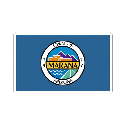 Former flag of Marana Arizona 2013 - 2021 (United States) STICKER Vinyl Kiss-Cut Decal 4 Inch White - The Sticker Space