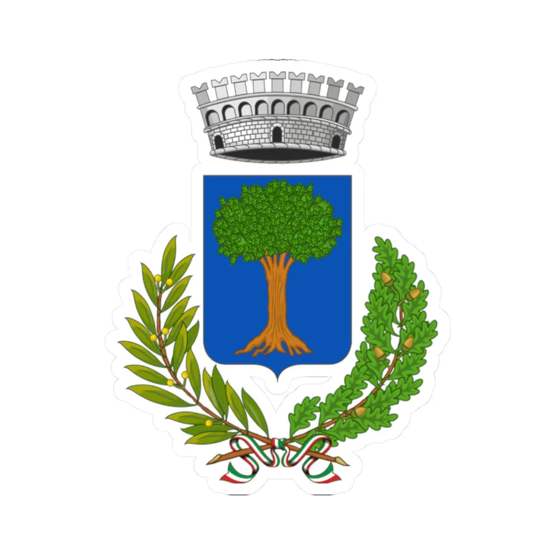 Formigine-Stemma (Italy) (Coat of Arms) STICKER Vinyl Kiss-Cut Decal 2 Inch White - The Sticker Space