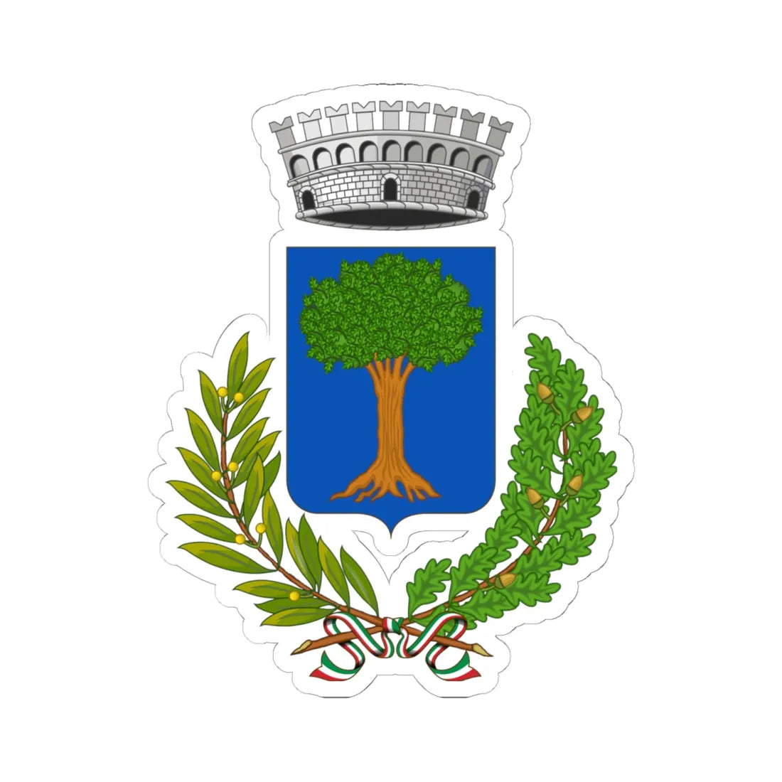 Formigine-Stemma (Italy) (Coat of Arms) STICKER Vinyl Kiss-Cut Decal 6 Inch White - The Sticker Space