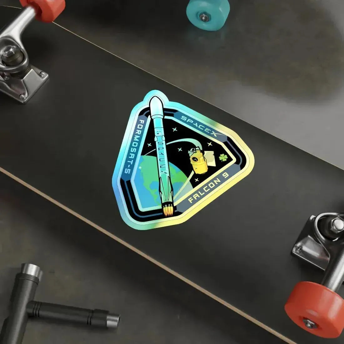 Formosat-5 (SpaceX) Holographic STICKER Die-Cut Vinyl Decal - The Sticker Space