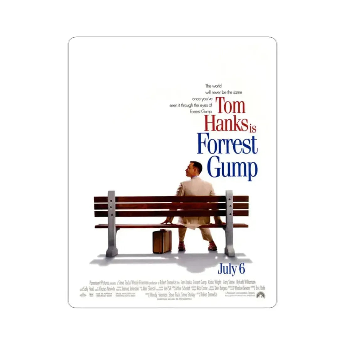 Forrest Gump 1994 Movie Poster STICKER Vinyl Die-Cut Decal 2 Inch - The Sticker Space