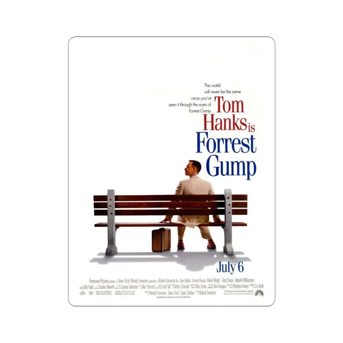 Forrest Gump 1994 Movie Poster STICKER Vinyl Die-Cut Decal 3 Inch - The Sticker Space