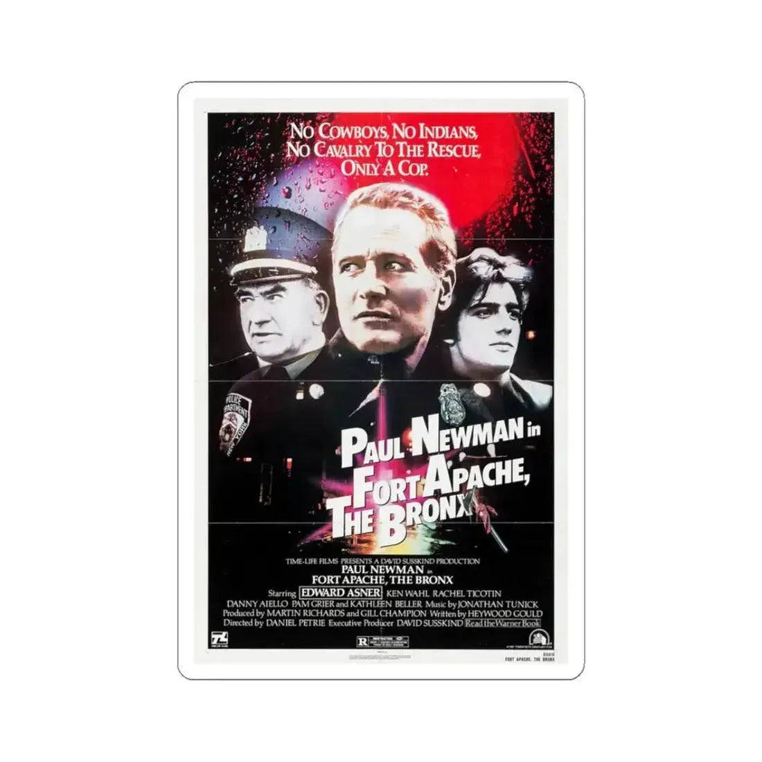 Fort Apache the Bronx 1981 Movie Poster - STICKER Vinyl Kiss-Cut Decal 3 Inch White - The Sticker Space