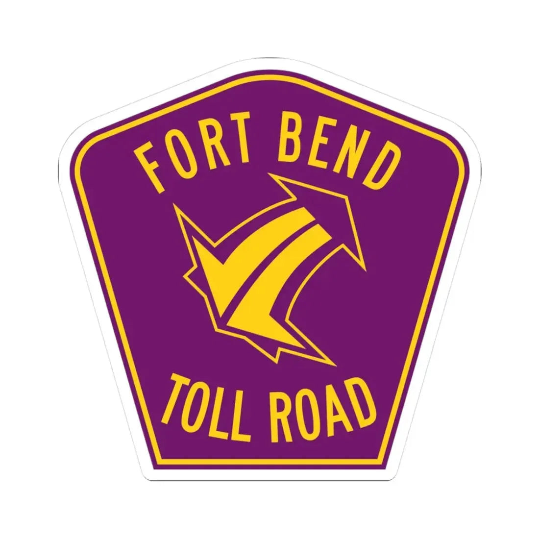 Fort Bend Toll Road (Texas) (Road Sign) STICKER Vinyl Kiss-Cut Decal 3 Inch White - The Sticker Space