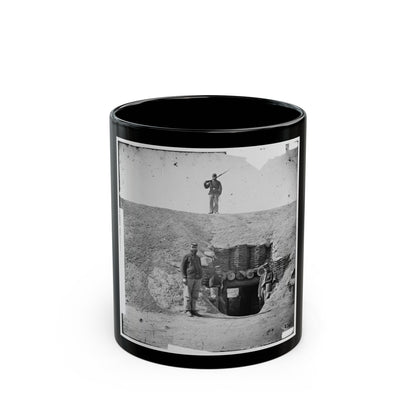 Fort Brady, Va. Entrance To Magazine (U.S. Civil War) Black Coffee Mug-11oz-The Sticker Space