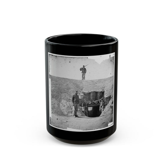 Fort Brady, Va. Entrance To Magazine (U.S. Civil War) Black Coffee Mug-15oz-The Sticker Space