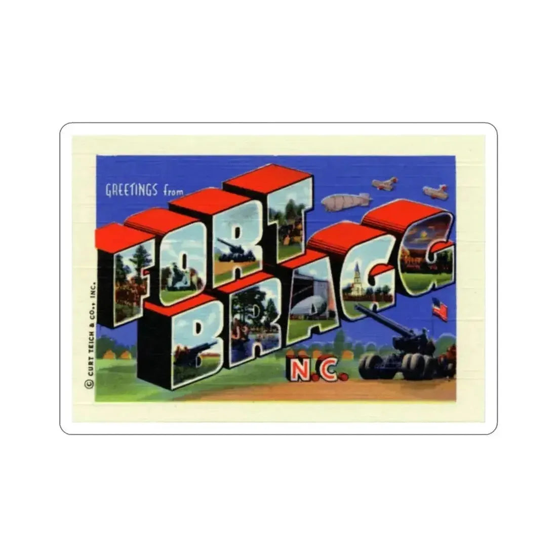 Fort Bragg NC (Greeting Cards) STICKER Vinyl Die-Cut Decal - The Sticker Space