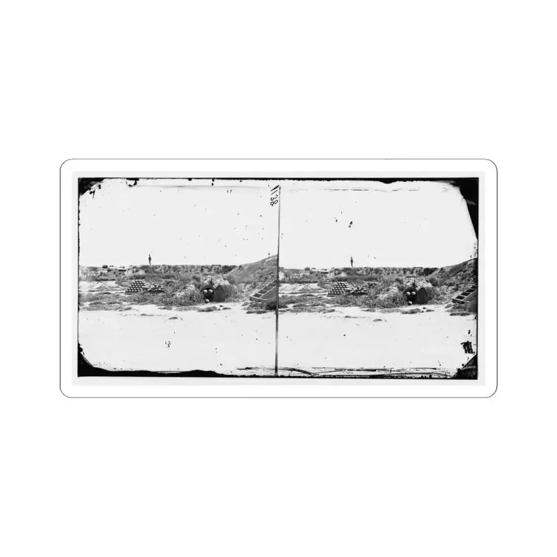 Fort Fisher, N.C. Interior View (U.S. Civil War) STICKER Vinyl Kiss-Cut Decal 4 Inch White - The Sticker Space