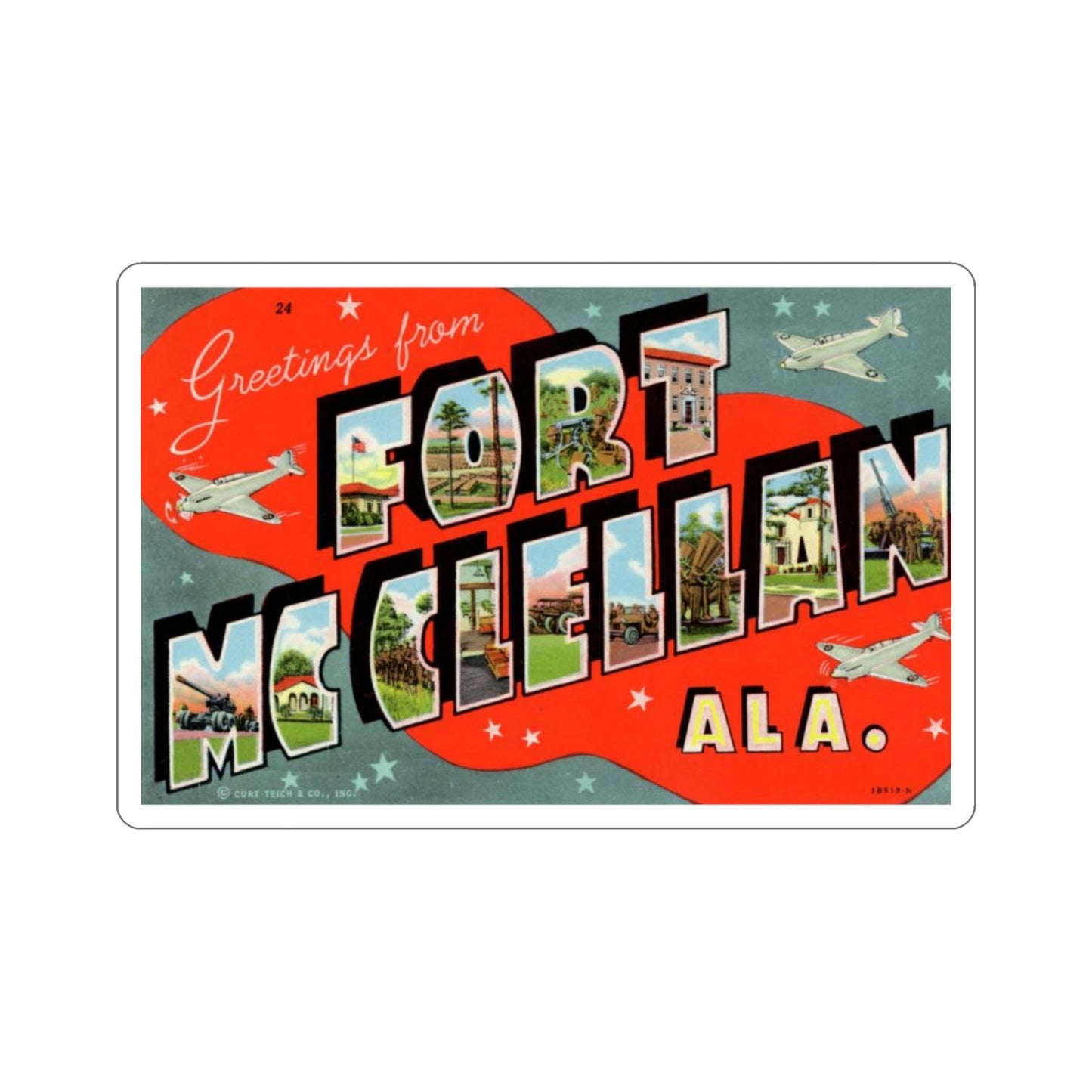 Fort McClellan Alabama (Greeting Cards) STICKER Vinyl Die-Cut Decal-3 Inch-The Sticker Space