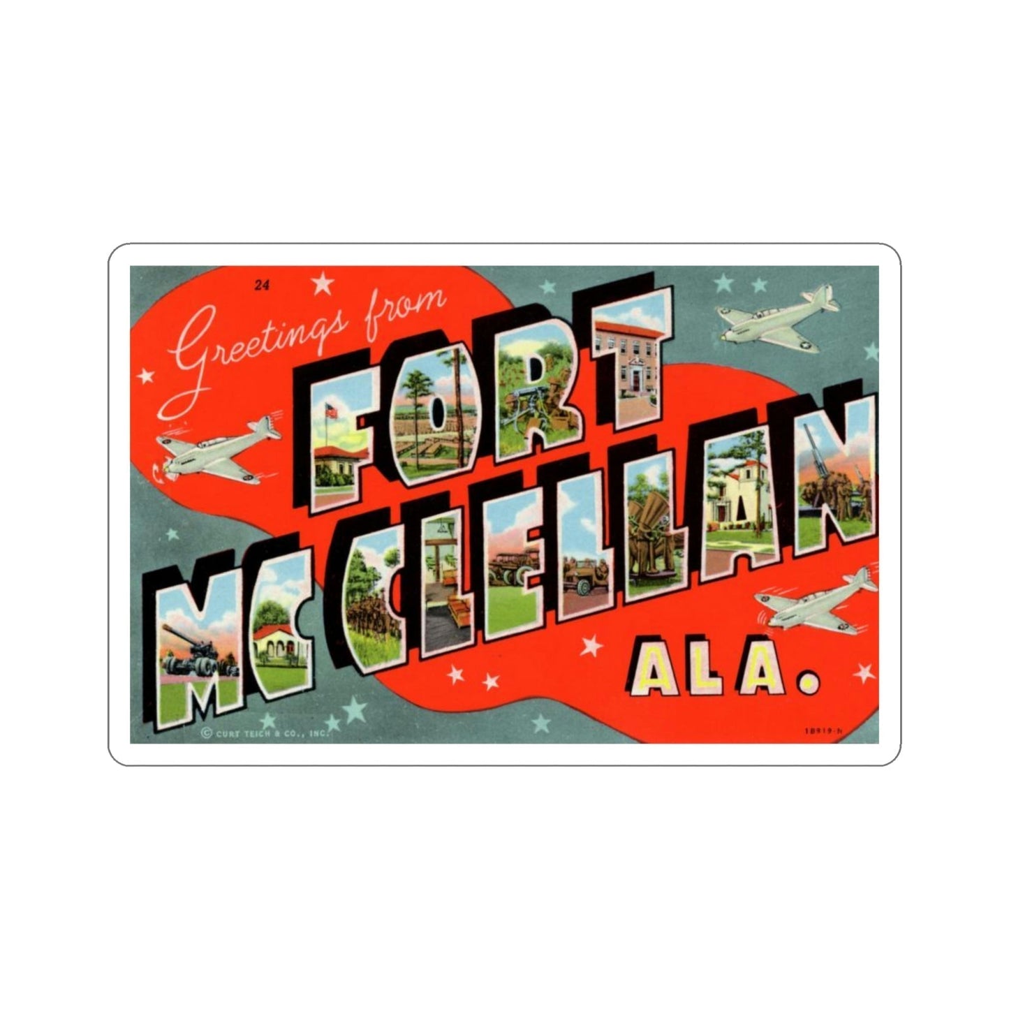 Fort McClellan Alabama (Greeting Cards) STICKER Vinyl Die-Cut Decal-5 Inch-The Sticker Space