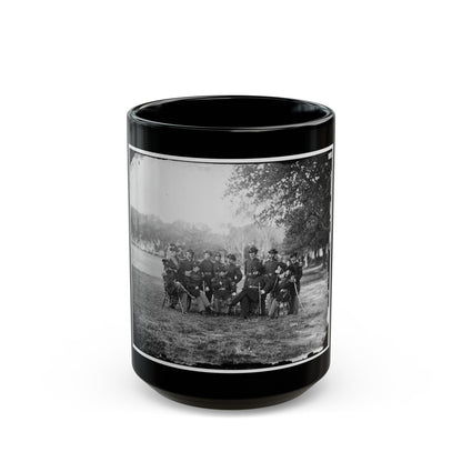 Fort Monroe, Va. Officers Of 3d Pennsylvania Heavy Artillery (U.S. Civil War) Black Coffee Mug-15oz-The Sticker Space