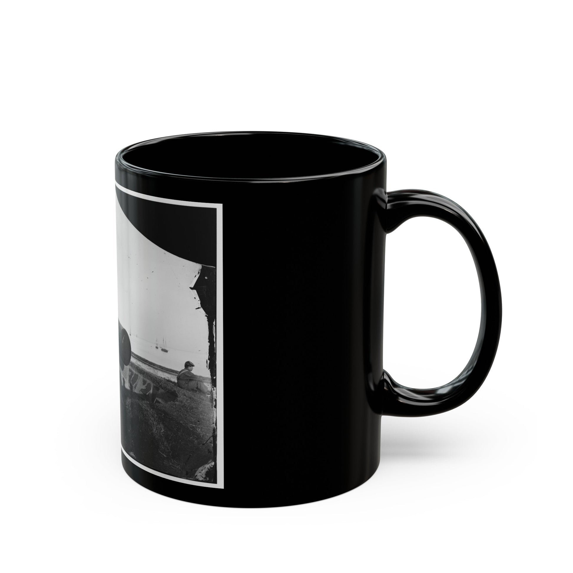 Fort Monroe, Va. The Lincoln Gun, A 15-Inch Rodman Columbiad (U.S. Civil War) Black Coffee Mug-The Sticker Space