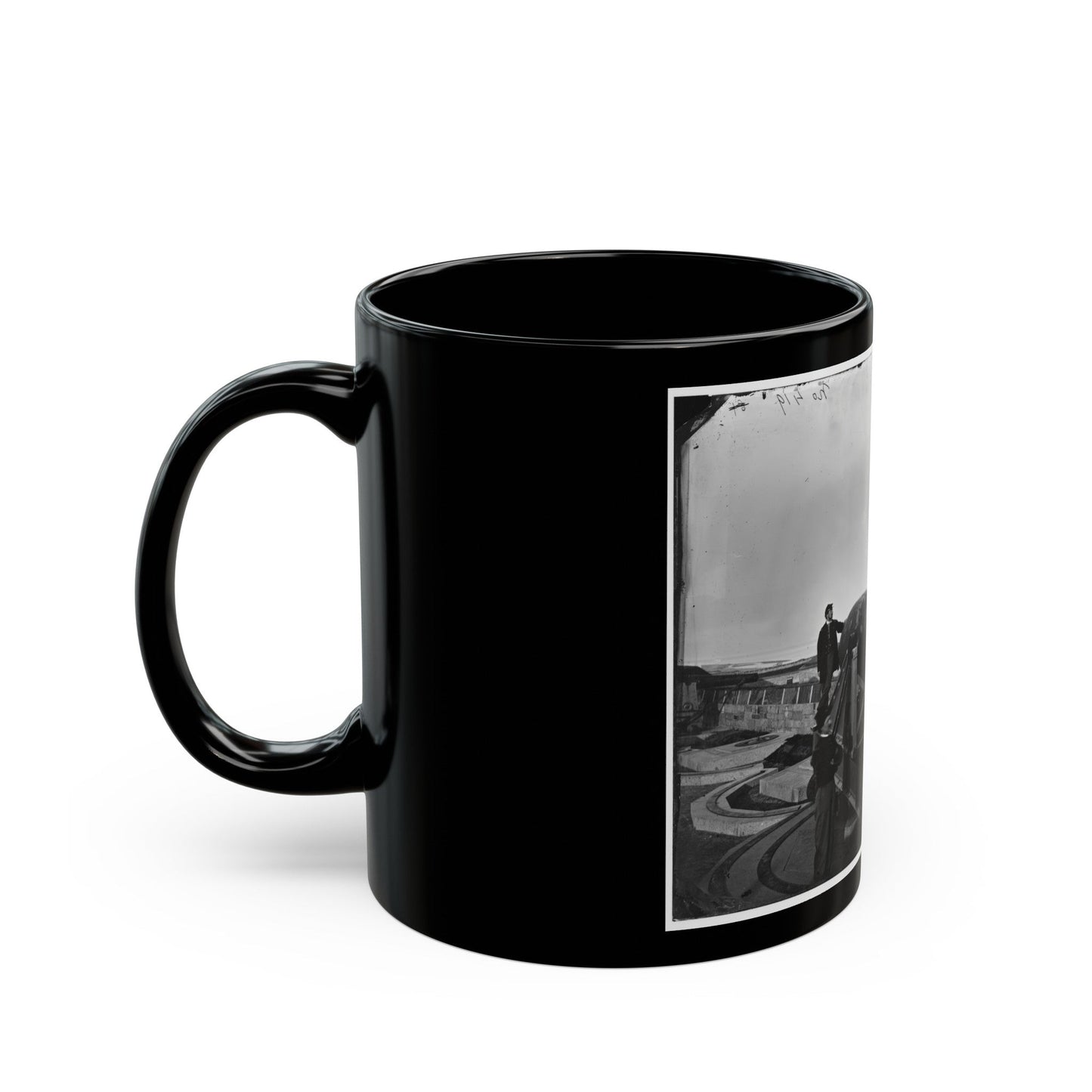 Fort Monroe, Va. The Lincoln Gun, A 15-Inch Rodman Columbiad (U.S. Civil War) Black Coffee Mug-The Sticker Space