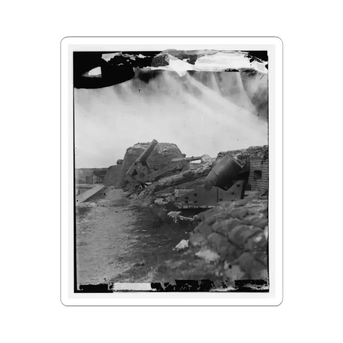 Fort Pulaski, Ga. Interior View of Front Parapet (U.S. Civil War) STICKER Vinyl Kiss-Cut Decal 4 Inch White - The Sticker Space