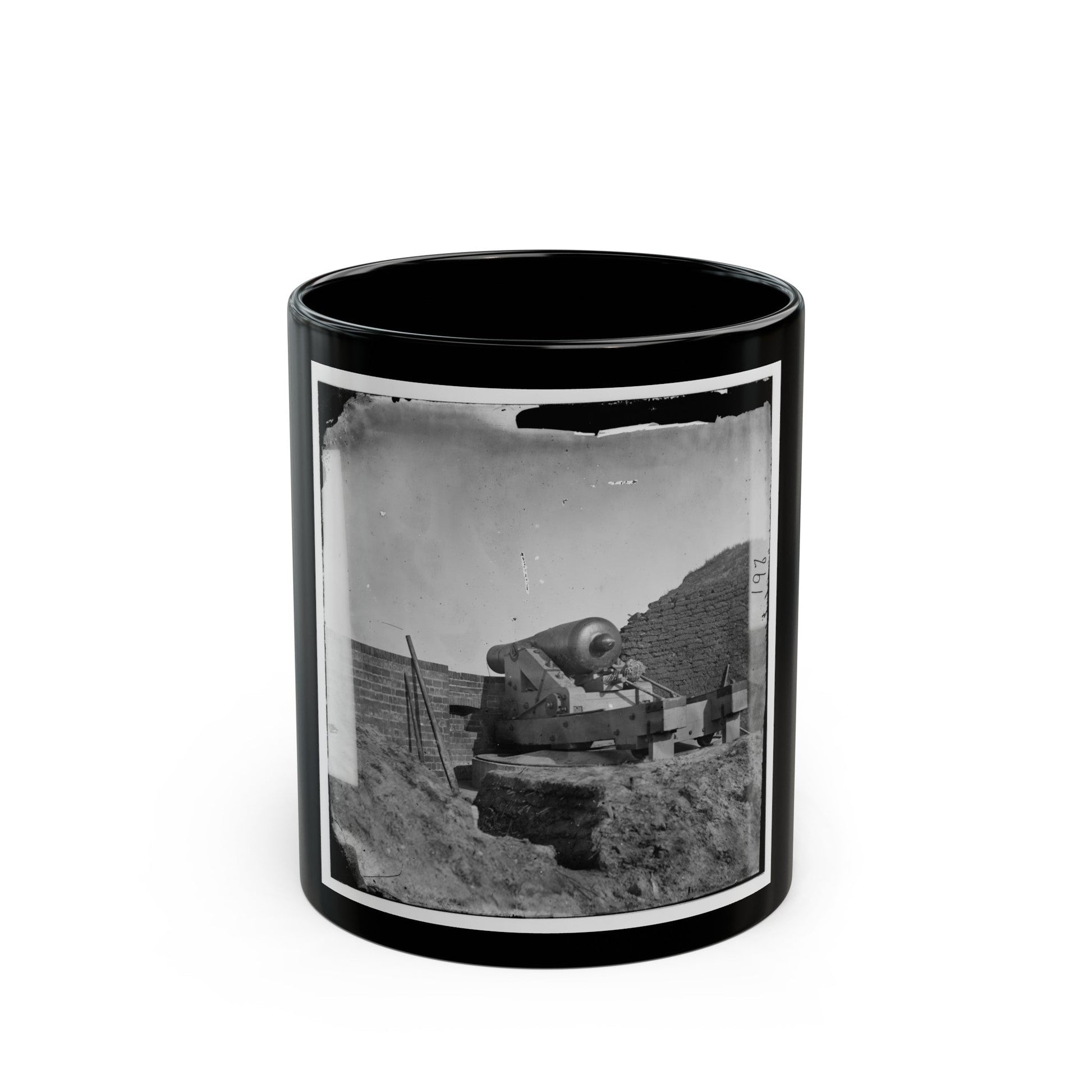 Fort Pulaski, Ga. The Beauregard Gun (U.S. Civil War) Black Coffee Mug-11oz-The Sticker Space