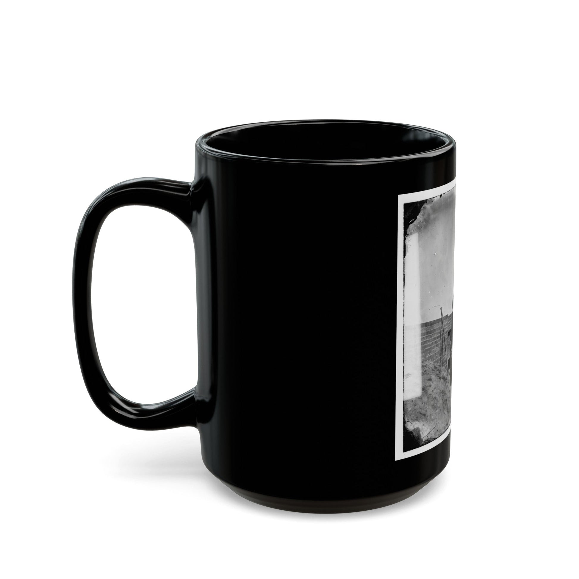 Fort Pulaski, Ga. The Beauregard Gun (U.S. Civil War) Black Coffee Mug-The Sticker Space