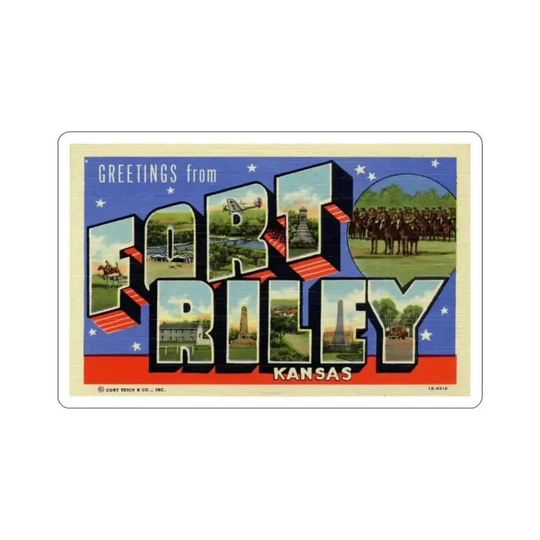 Fort Riley Kansas (Greeting Cards) STICKER Vinyl Die-Cut Decal 4 Inch - The Sticker Space