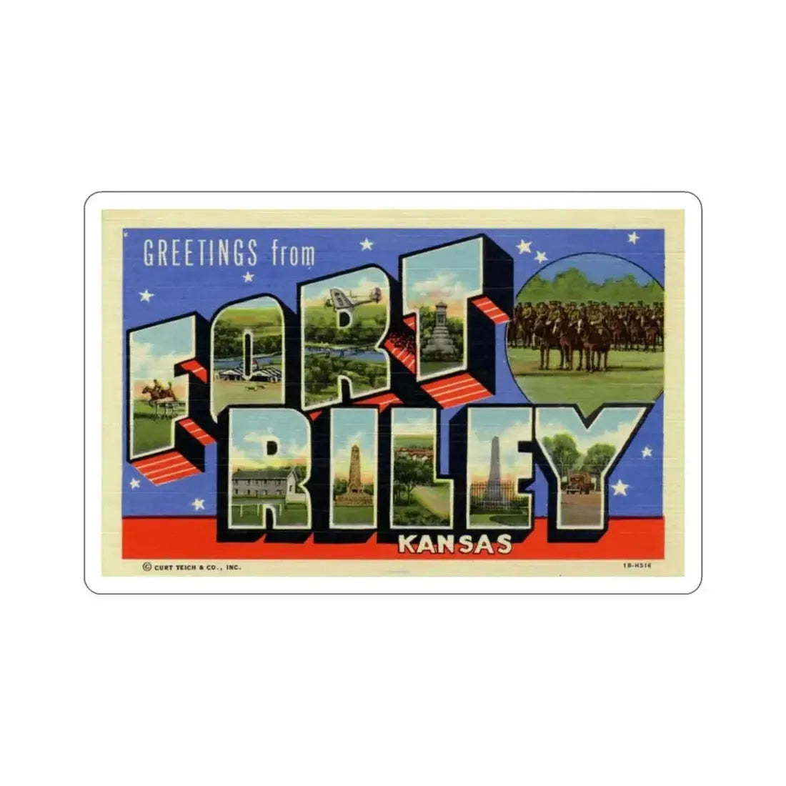 Fort Riley Kansas (Greeting Cards) STICKER Vinyl Die-Cut Decal - The Sticker Space